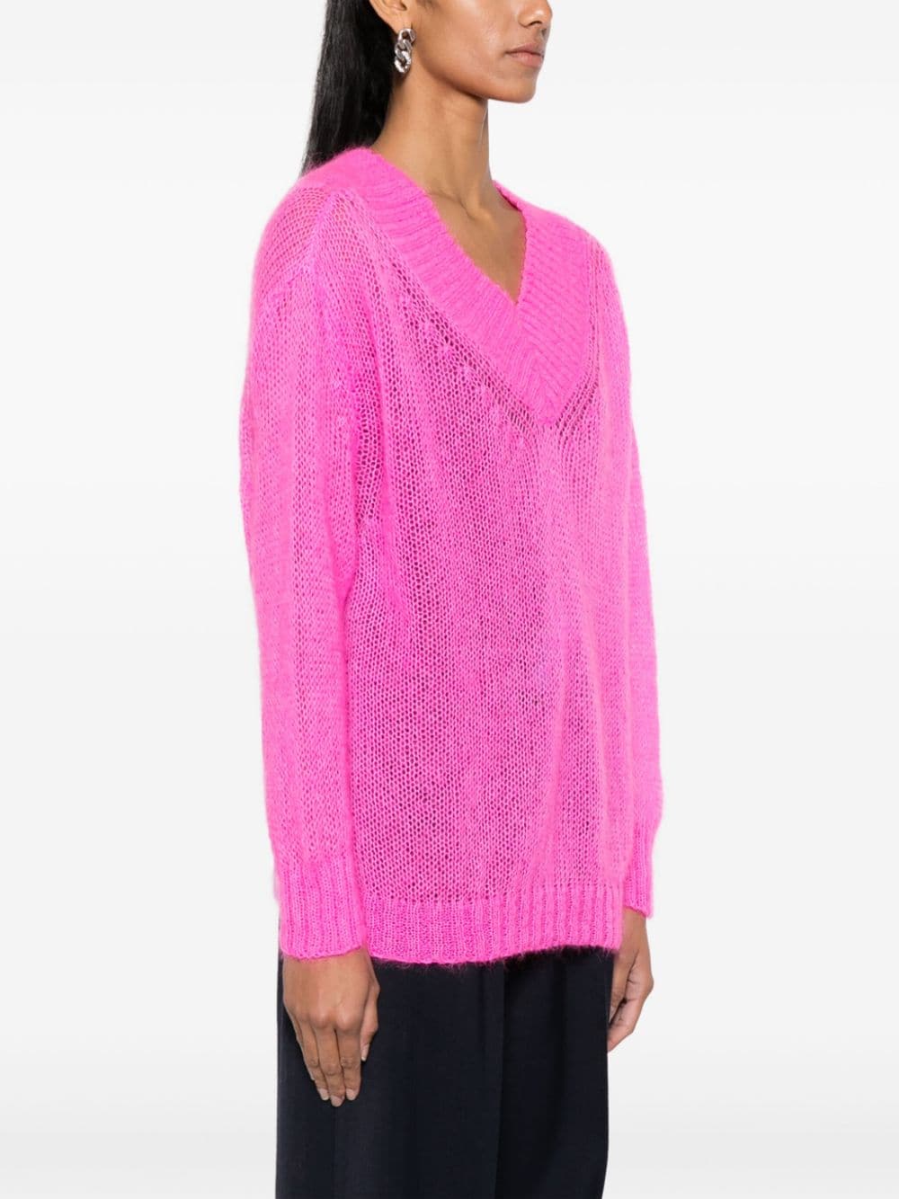 Forte Semi-doorzichtige trui Roze