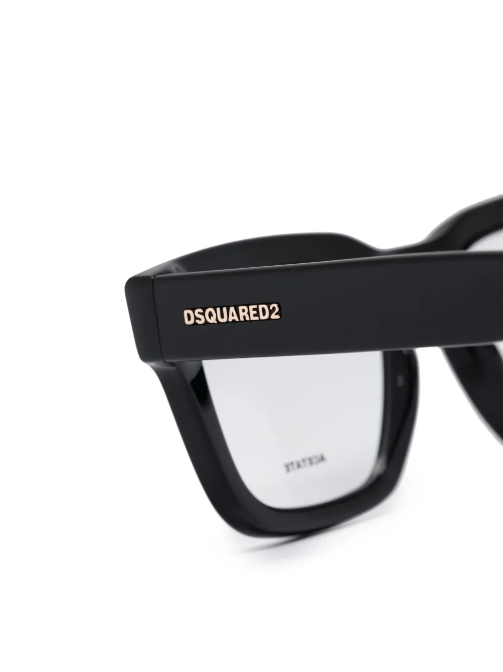 Dsquared2 Hype Glossy Rectangle-frame Glasses In Black