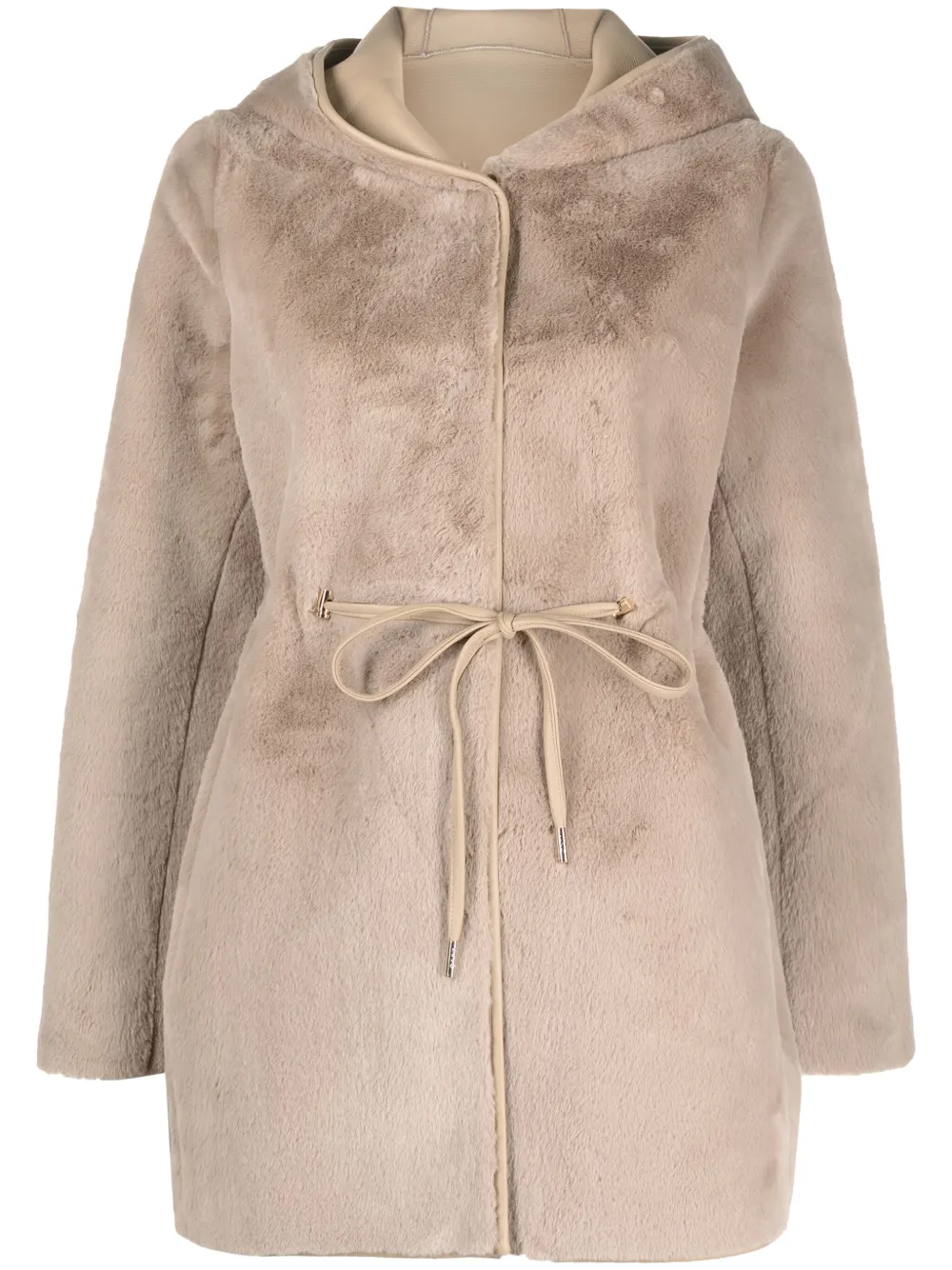 LIU JO Mantel met imitatiebont Beige
