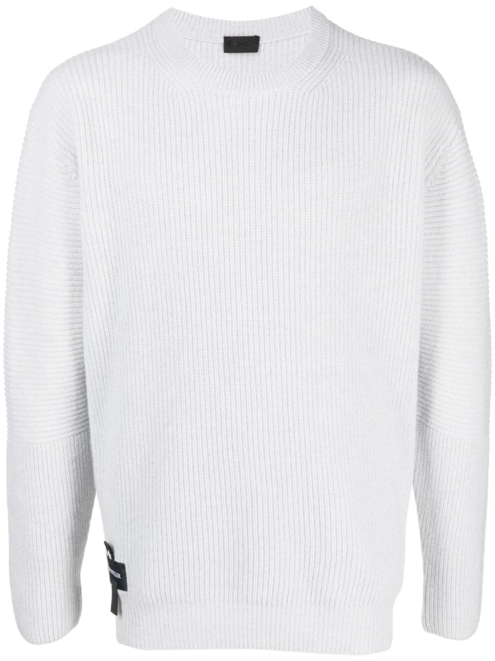 Moncler Logo-patch Wool Jumper In Grey