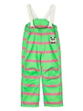 Mini Rodini patch-detail stripe-pattern dungarees - Green