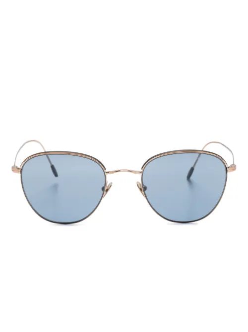 Lunettes de soleil rondes à logo gravé - Giorgio Armani - Modalova