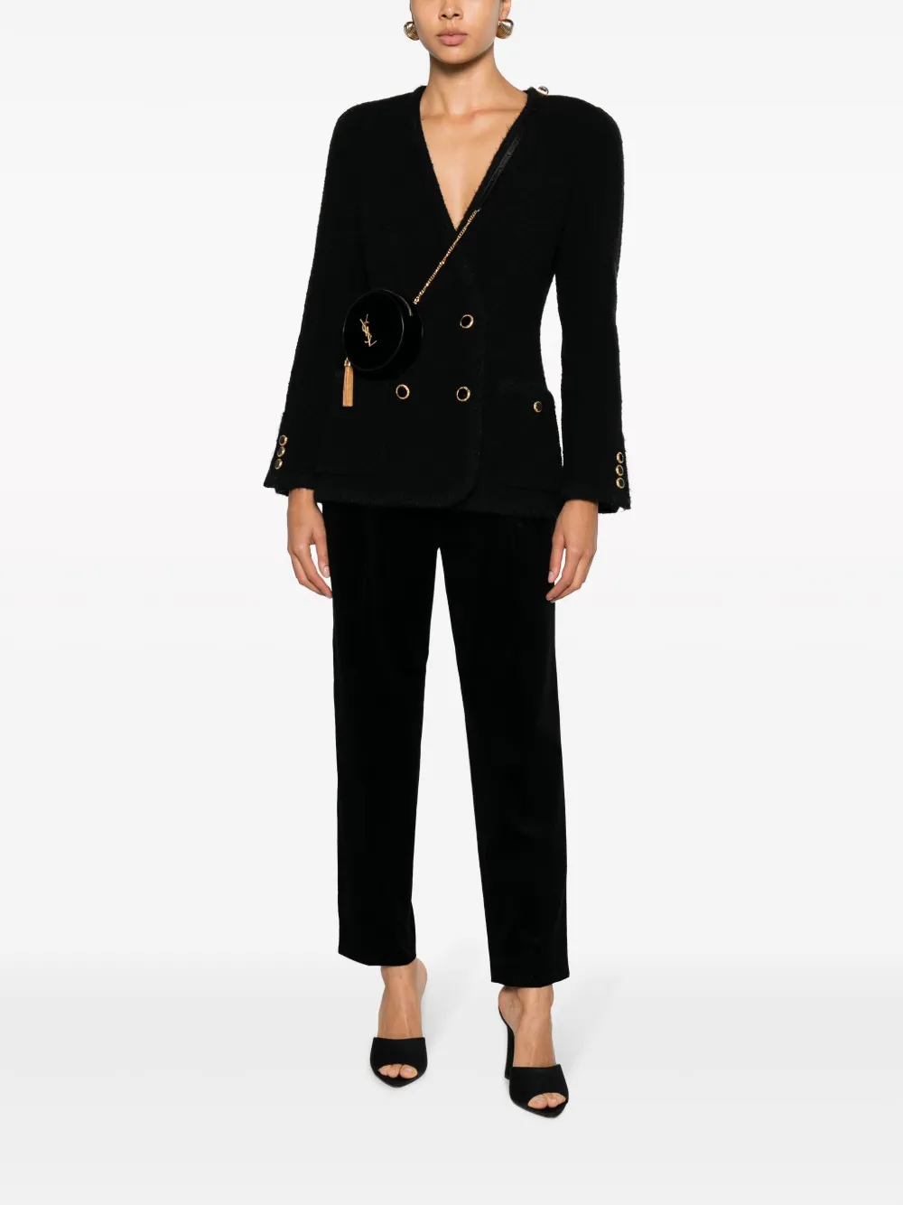 Alberto Biani straight-leg velvet trousers - Zwart