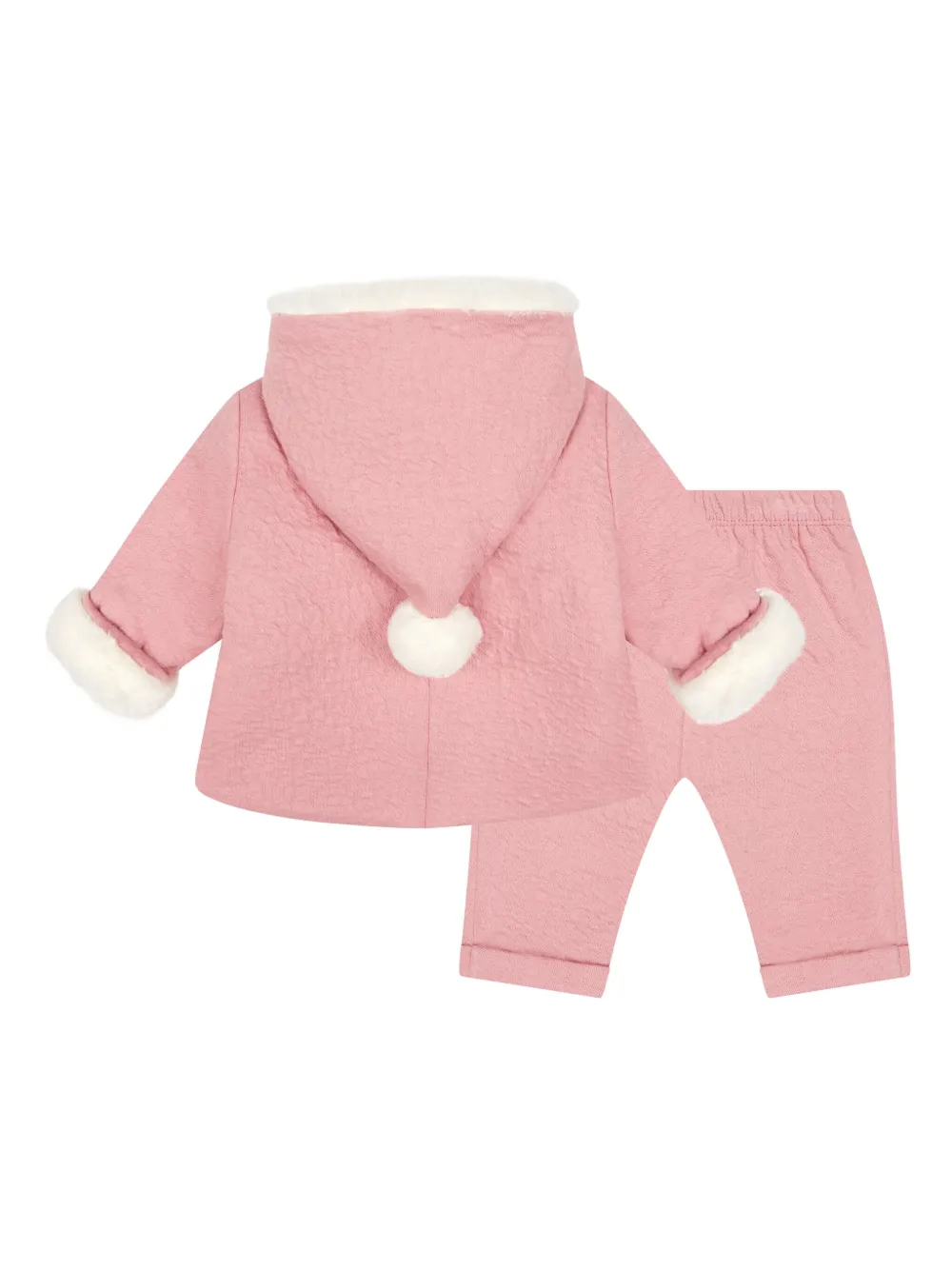 Paz Rodriguez faux-fur trim babygrow set - Roze