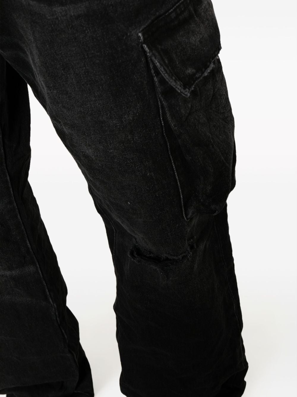 Shop Purple Brand Distressed Effect Wide-leg Jeans In Black