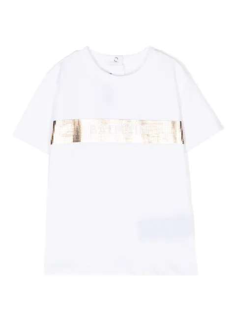 Balmain Kids appliqué-detail cotton T-shirt