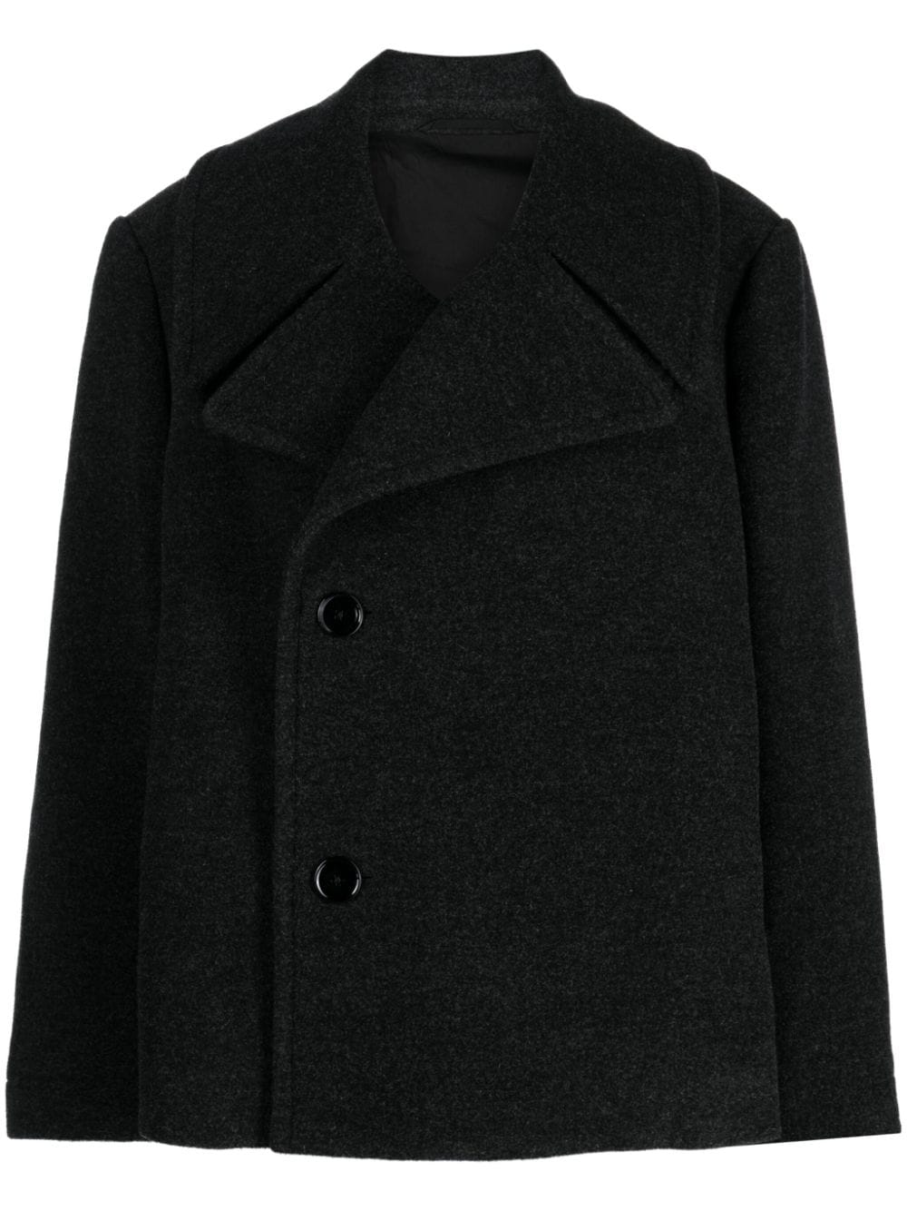 Shop Lemaire Mélange Wool Jacket In 灰色