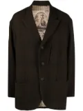 Ziggy Chen peak-lapels check-pattern blazer - Green