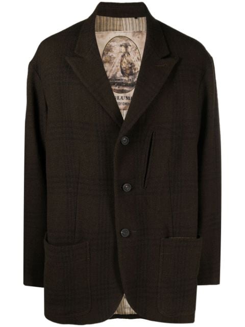 Ziggy Chen peak-lapels check-pattern blazer 