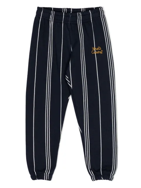 Mini Rodini logo-embroidered striped track pants