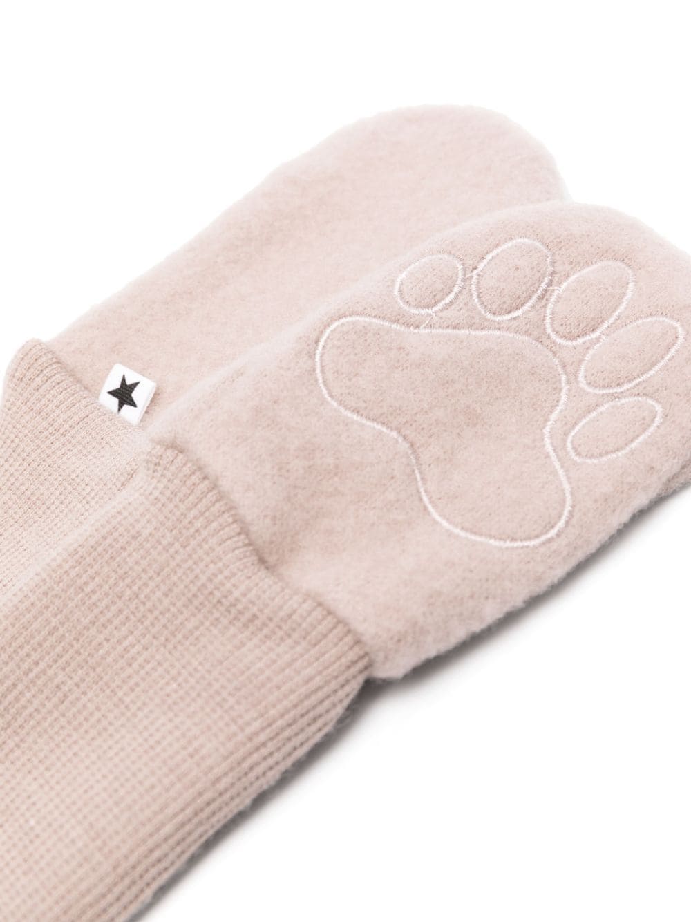 Molo Ufo merino wool mittens - Beige