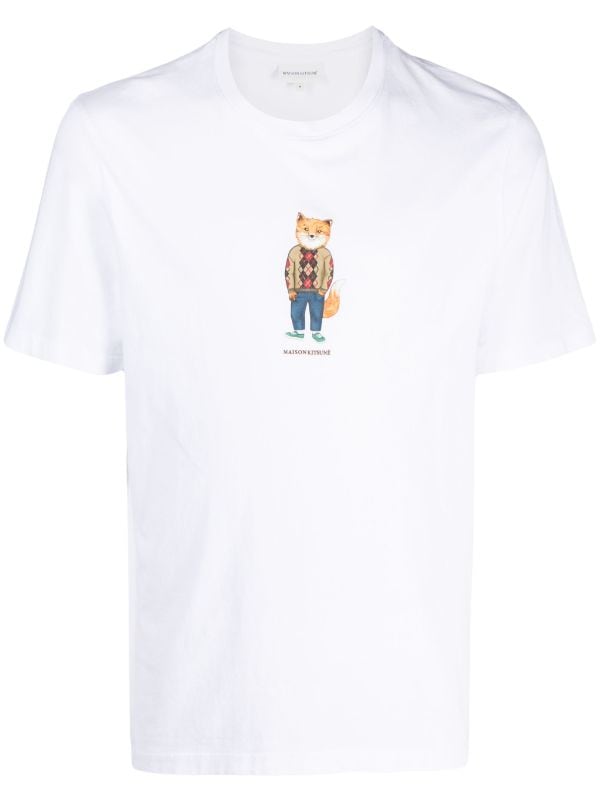 Maison Kitsuné logo-print Cotton T-shirt - Farfetch