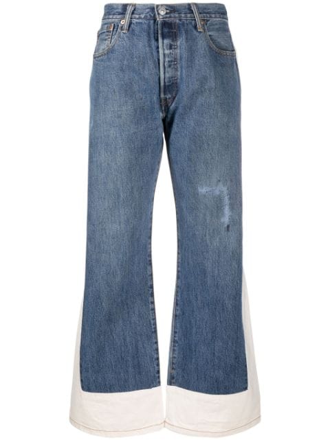 B SIDES two-tone wide-leg jeans