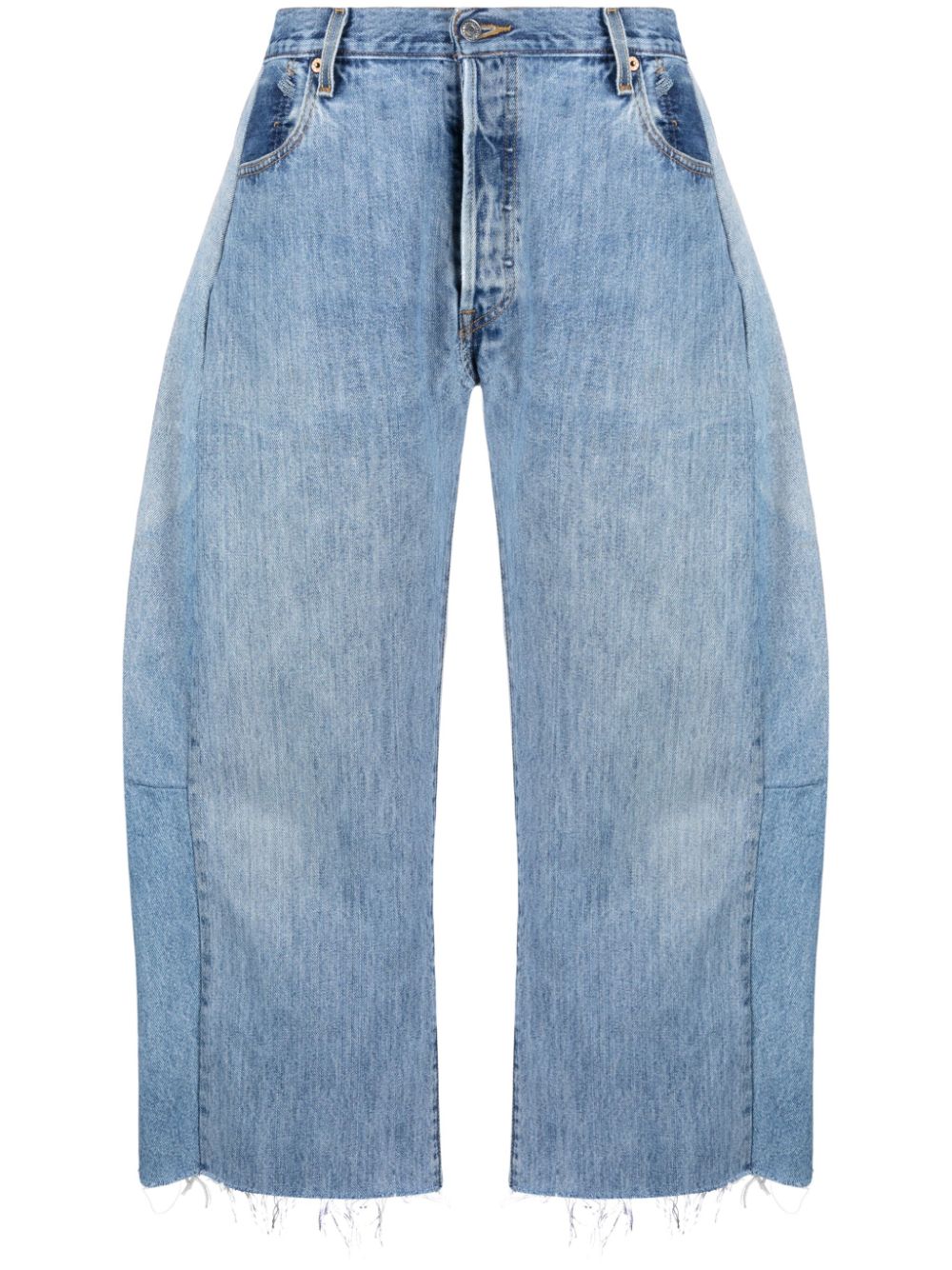 b sides jean ample à coupe courte - bleu
