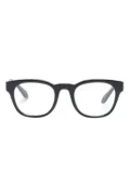 Giorgio Armani logo-lettering round-frame glasses - Black