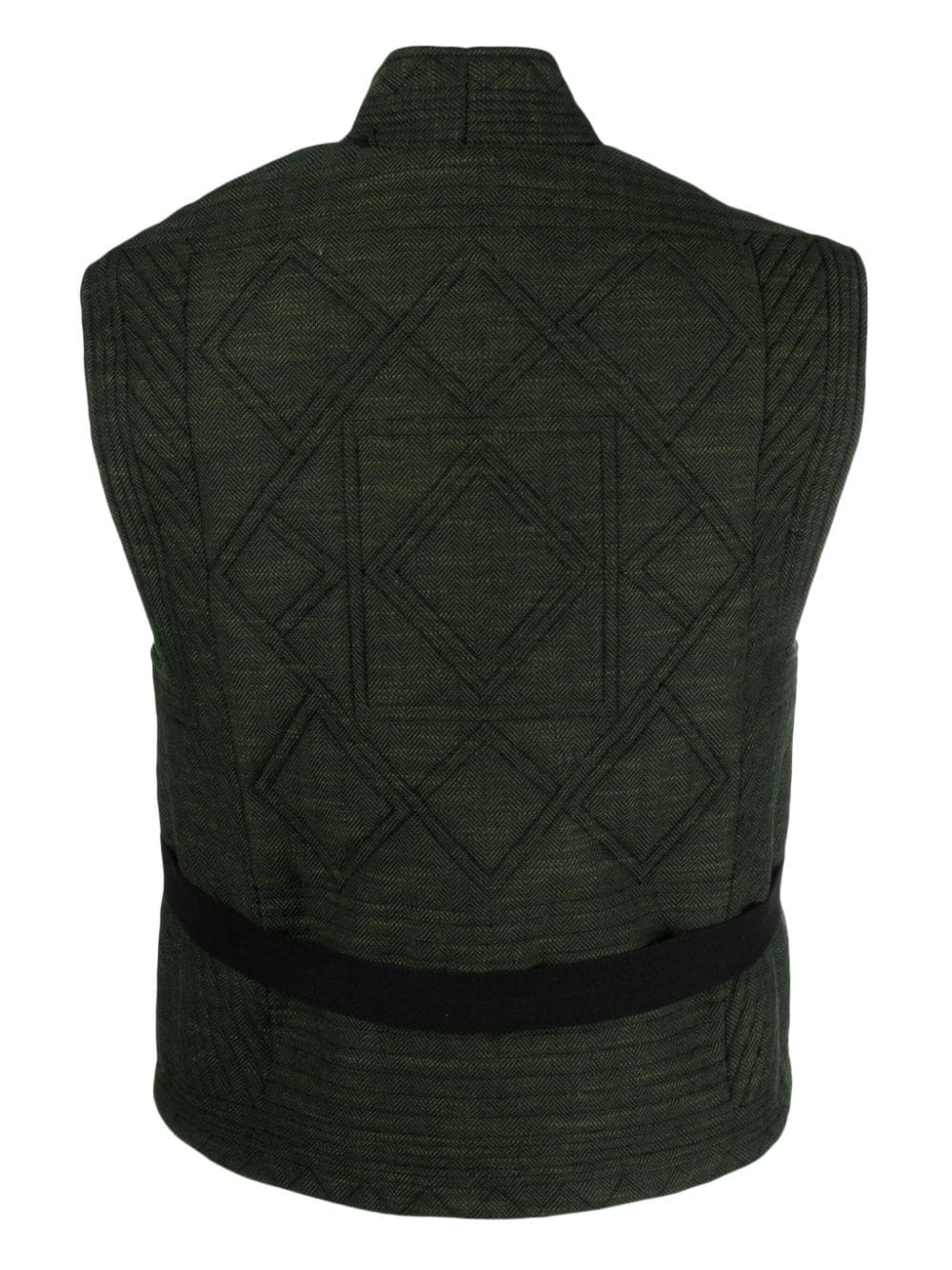 Scotch & Soda padded belted cotton vest - Groen