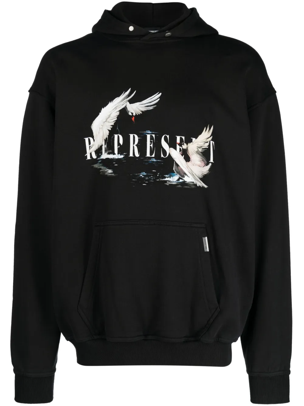 REPRESENT SWAN-PRINT COTTON HOODIE