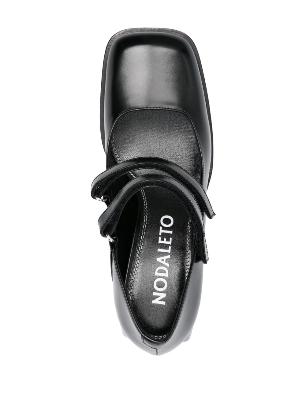 Shop Nodaleto Square-toe 50mm Leather Pumps In Black