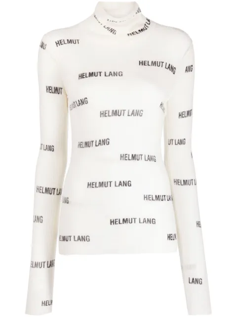 Helmut Lang logo-print wool top 