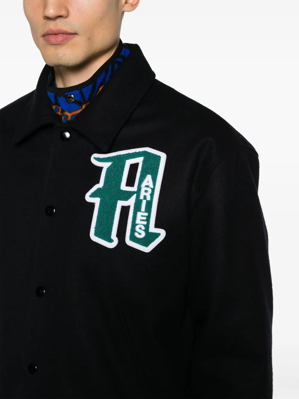 Aries Varsity Jacket In Black