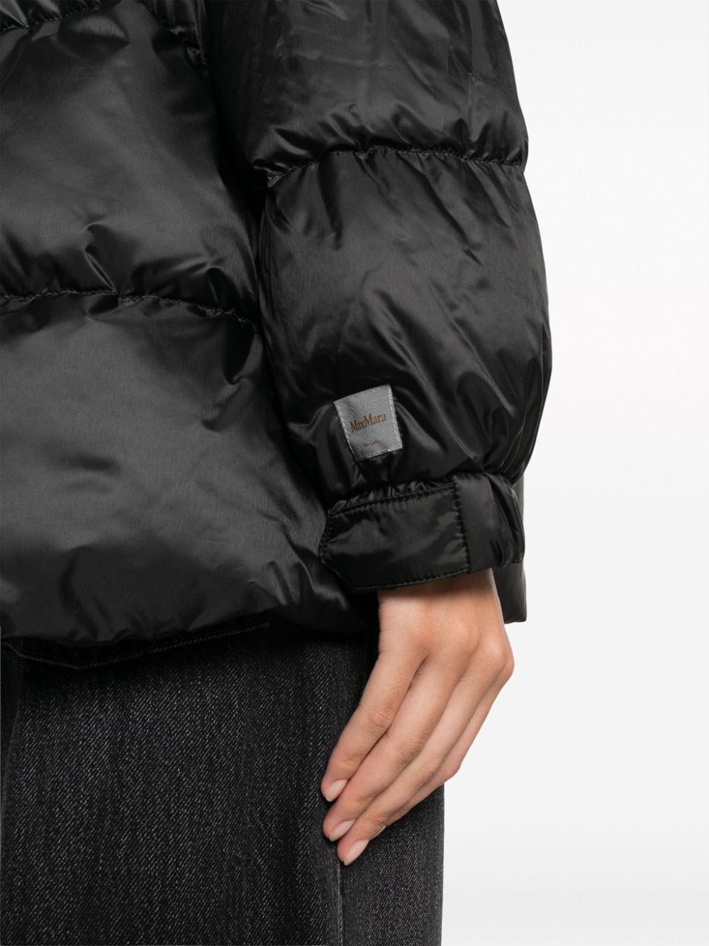 Shop Max Mara Padded Hooded Coat In Black