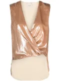 Alysi metallic-finish sleeveless top - Neutrals