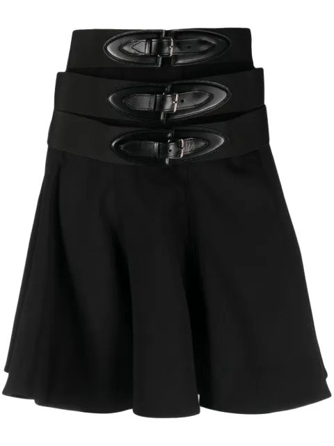Alaïa buckled flared miniskirt