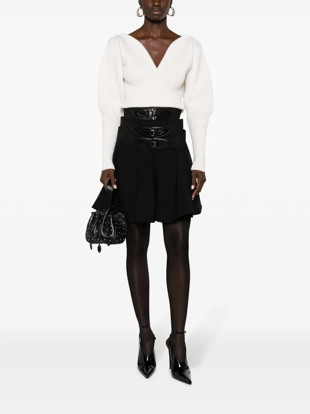 Alaïa Saia evasê com fivelas | Saia cintura alta | Image 2