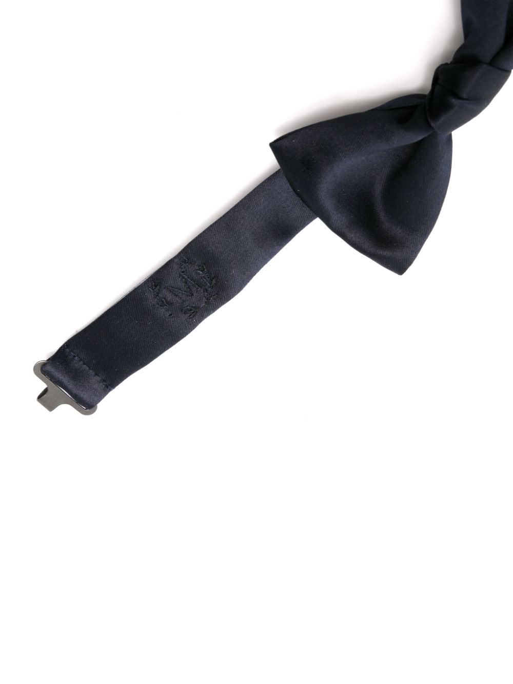 Monnalisa logo-embroidered satin bow tie - Zwart