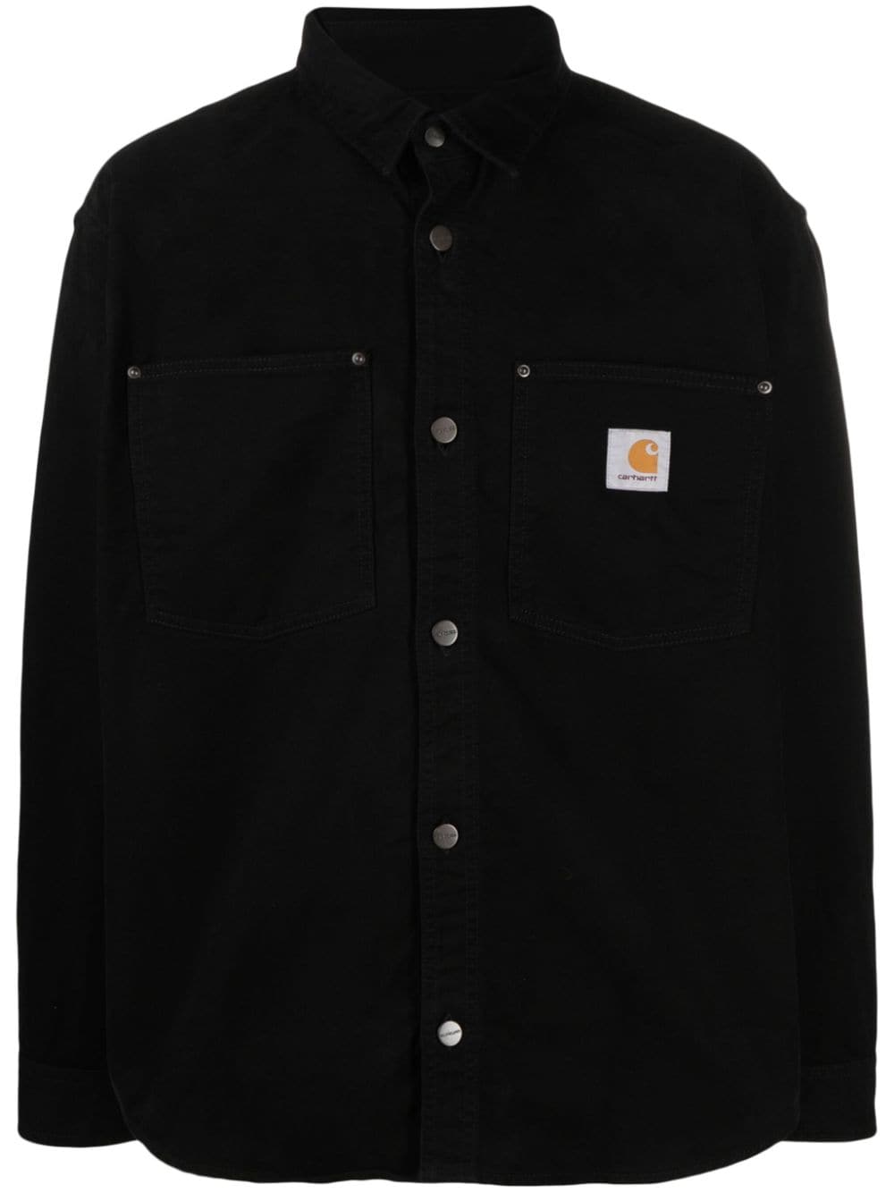 Shop Carhartt Derby Cotton Shirt Jacket In Black