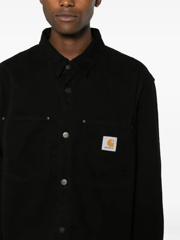 Carhartt WIP ブラック　ロゴ　長袖　シャツ　ジャケット　メンズ Carhartt WIP Derby シャツジャケット | ブラック | FARFETCH JP