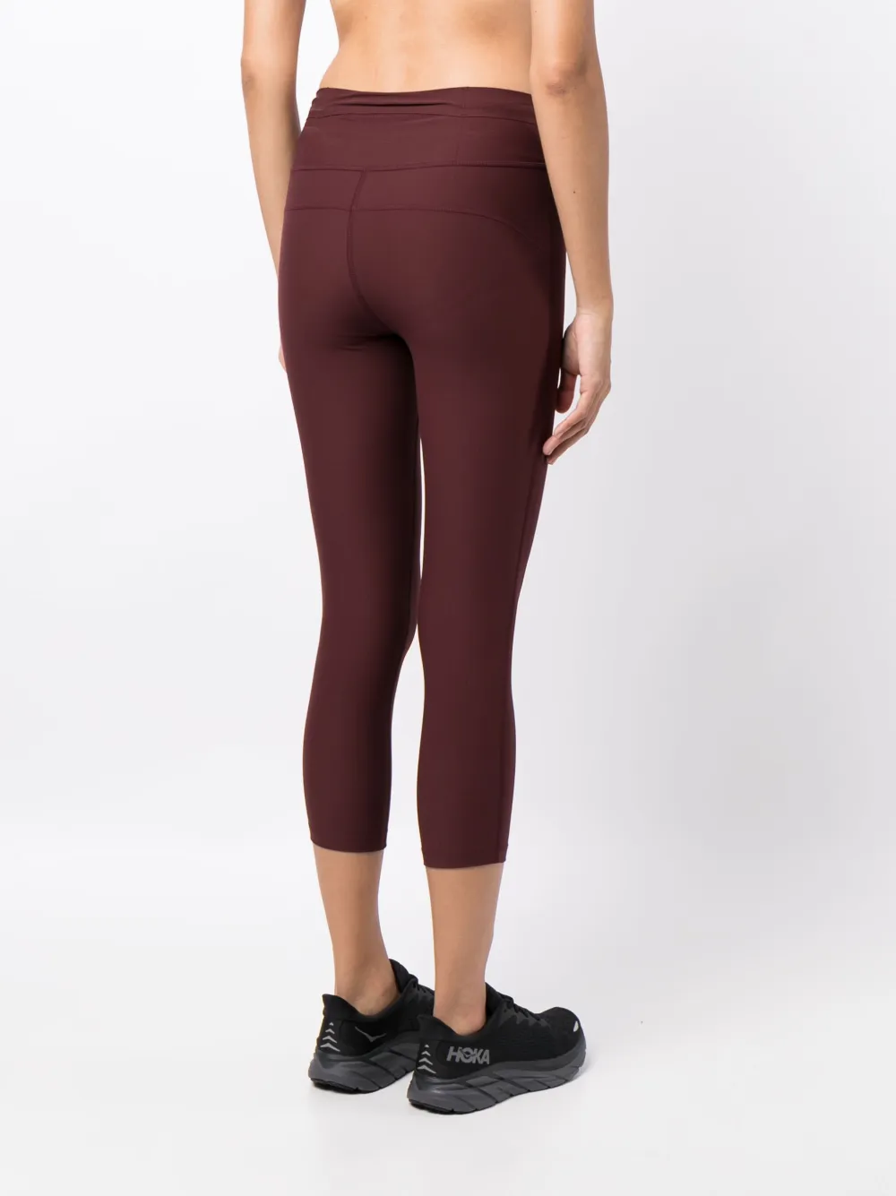 Shop On Running Logo-print Cropped Leggings In Red