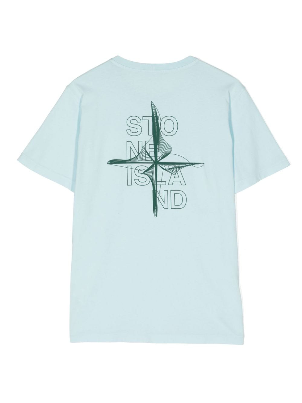 Stone Island Junior T-shirt met Compass-logoprint - Blauw