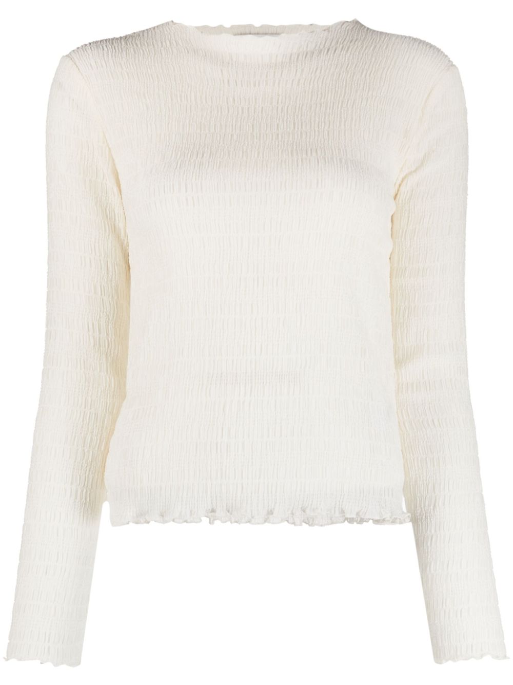 Vince Round-neck Textured Top In White