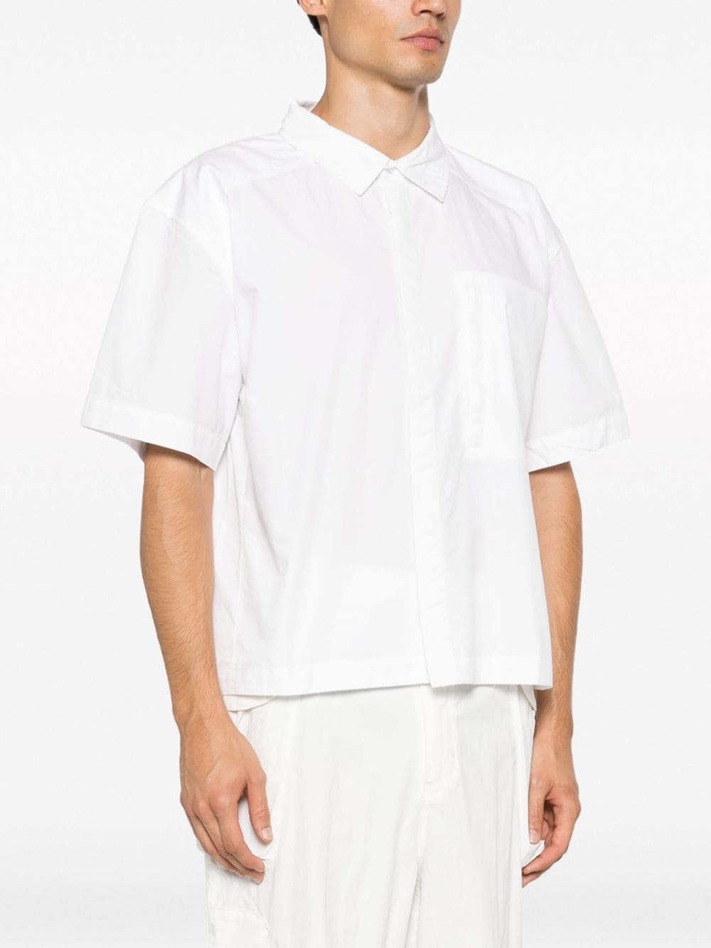 Shop Entire Studios Short-sleeved Cotton Shirt In White