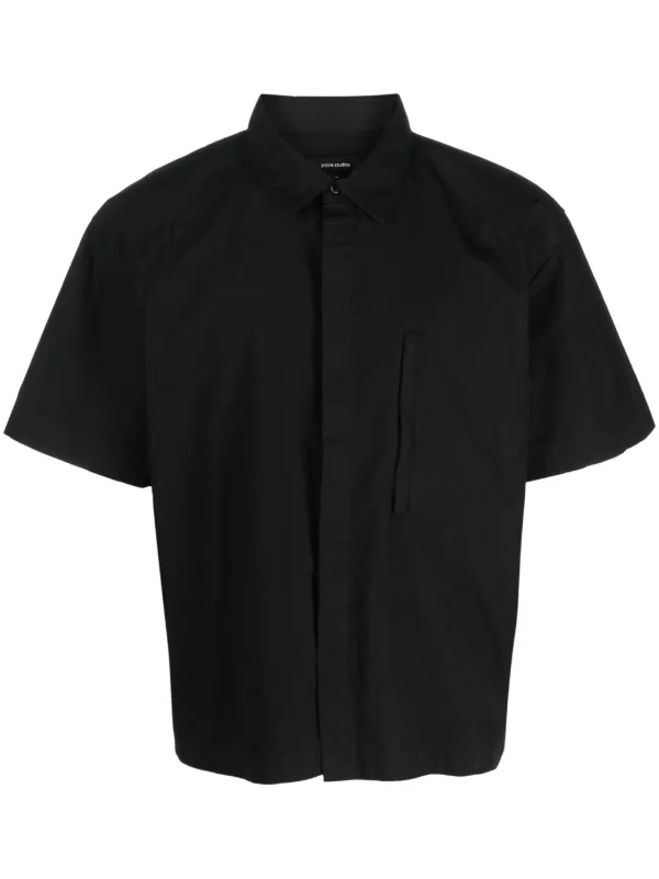 ENTIRE STUDIOS short-sleeved Cotton Shirt | Black | FARFETCH IN