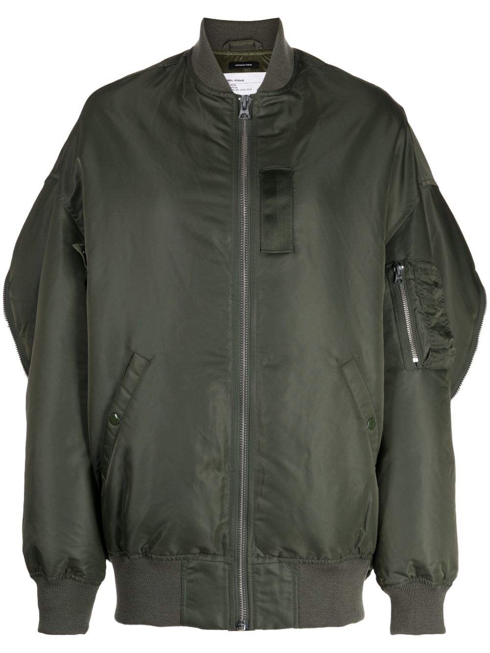 R13 decorative-zip detailing bomber jacket - Verde