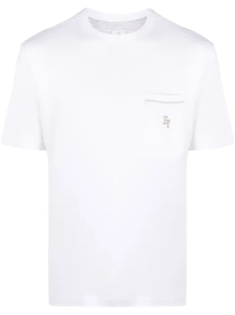 Eleventy logo-embroidered cotton T-shirt