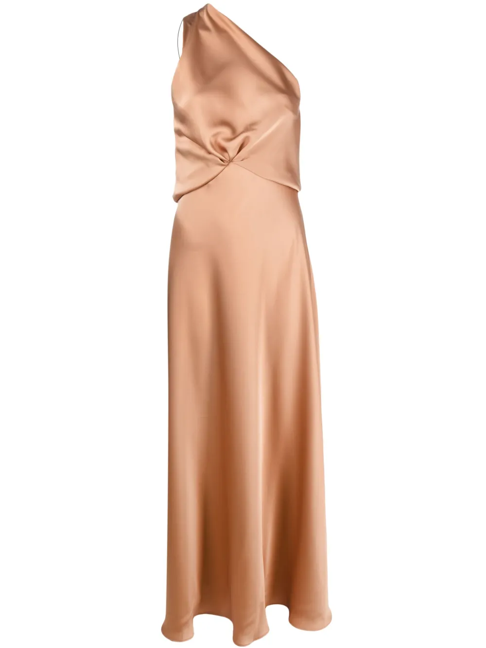 PHILOSOPHY DI LORENZO SERAFINI ONE-SHOULDER BACKLESS SATIN MAXI DRESS
