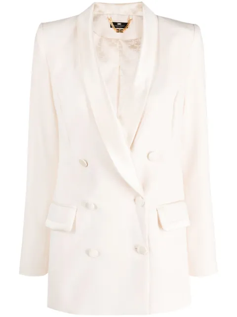 Elisabetta Franchi double-breasted satin-trim blazer