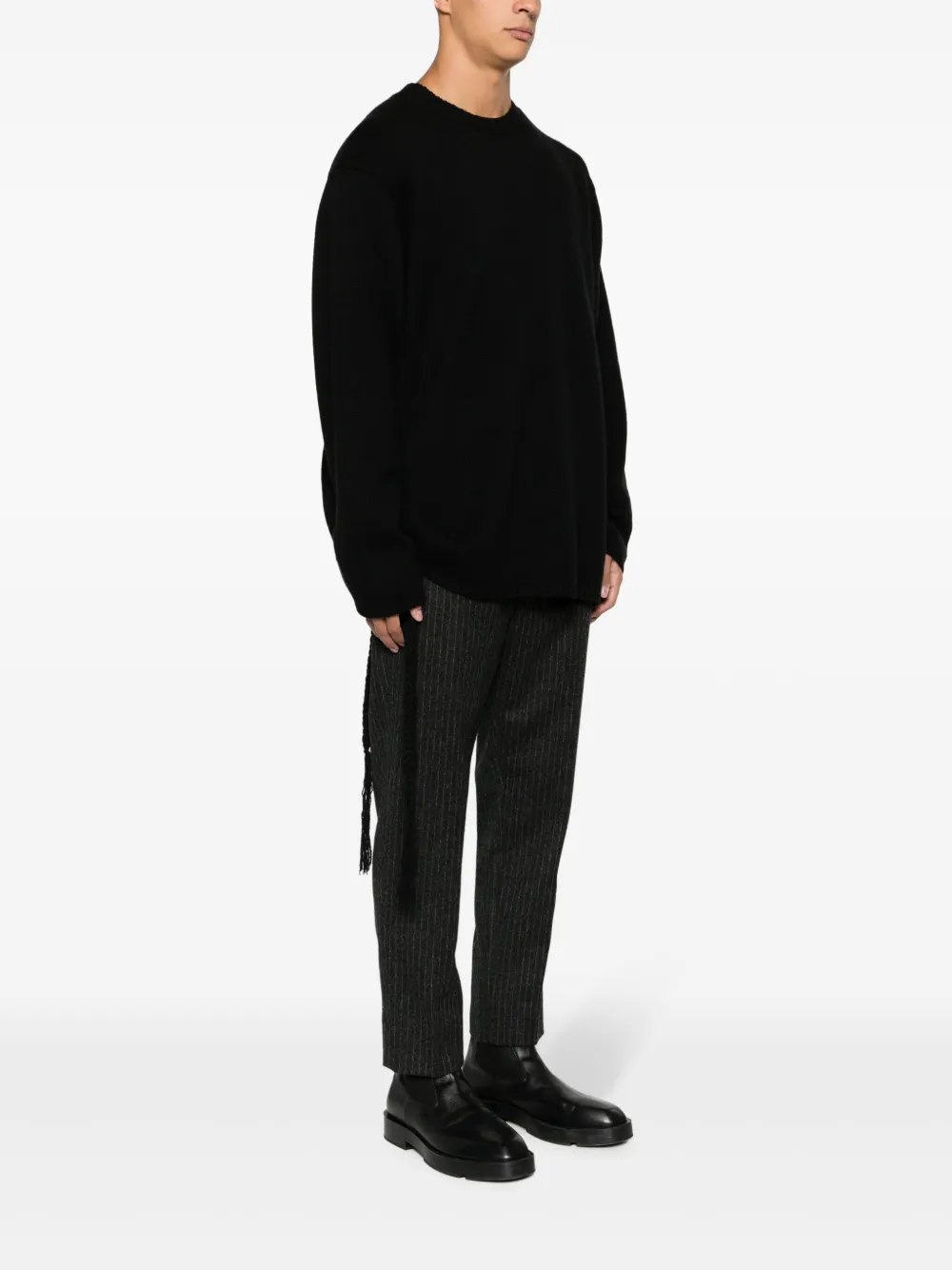 Yohji Yamamoto Ribgebreide trui Zwart