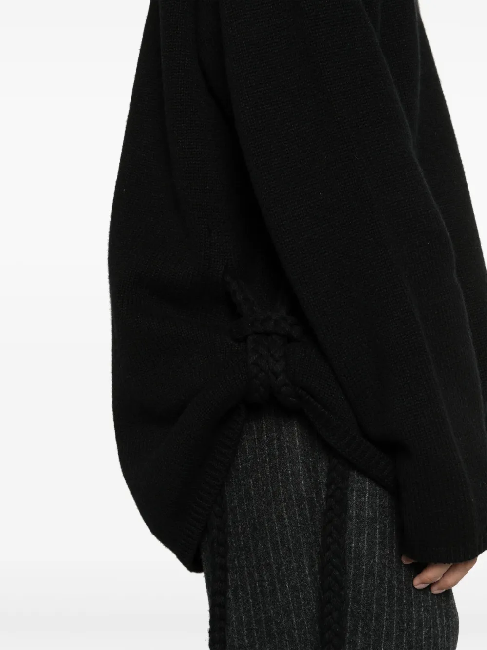 Yohji Yamamoto Ribgebreide trui Zwart