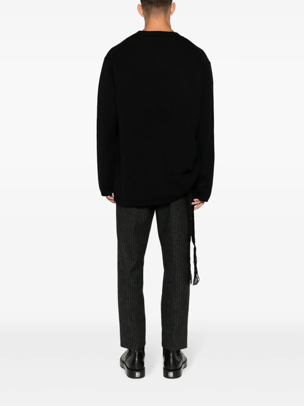Yohji Yamamoto Ribgebreide trui Zwart