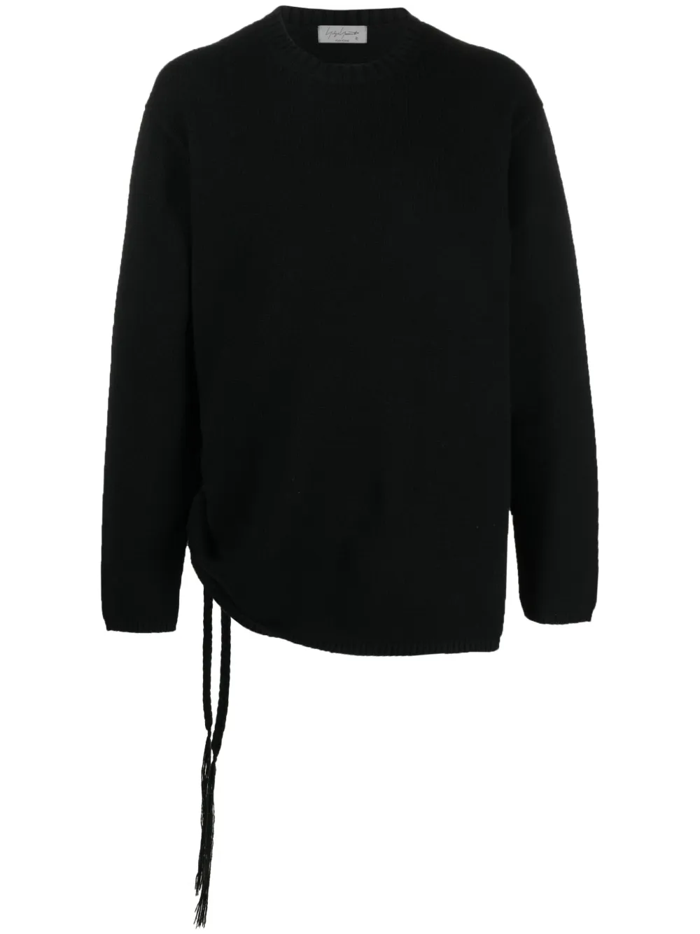 Yohji Yamamoto braid-detail ribbed-knit jumper | Black | Image 1