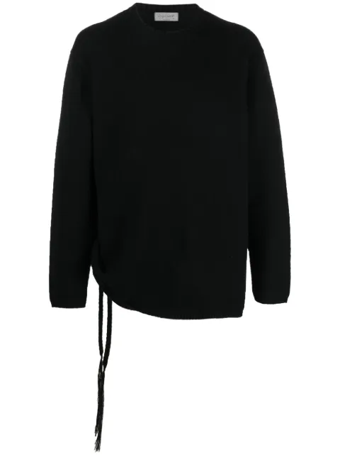 Yohji Yamamoto 브레이드 디테일 골지 니트 스웨터
