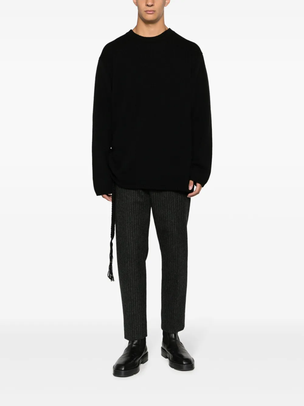 yohjiyamamoto Yohji Yamamoto Ribgebreide trui - Zwart