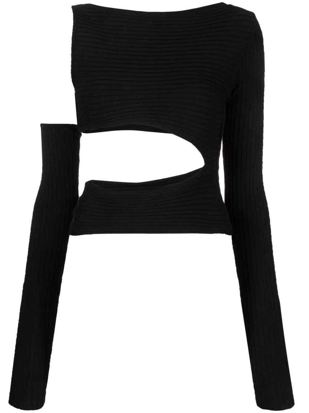 ANDREĀDAMO ribbed-knit asymmetric top