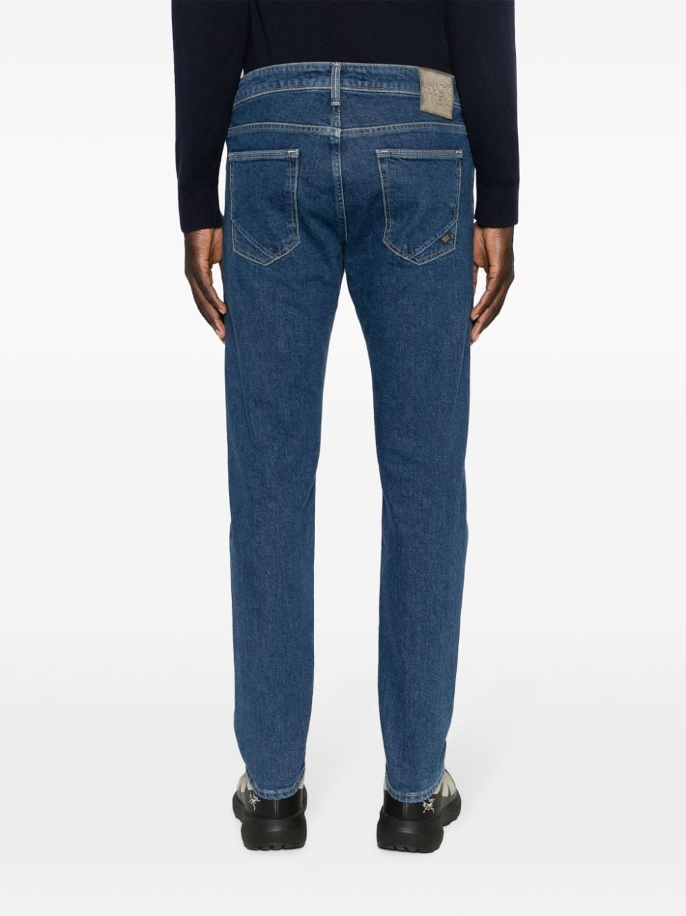 Shop Incotex Keyring-charm Slim-cut Jeans In Blue