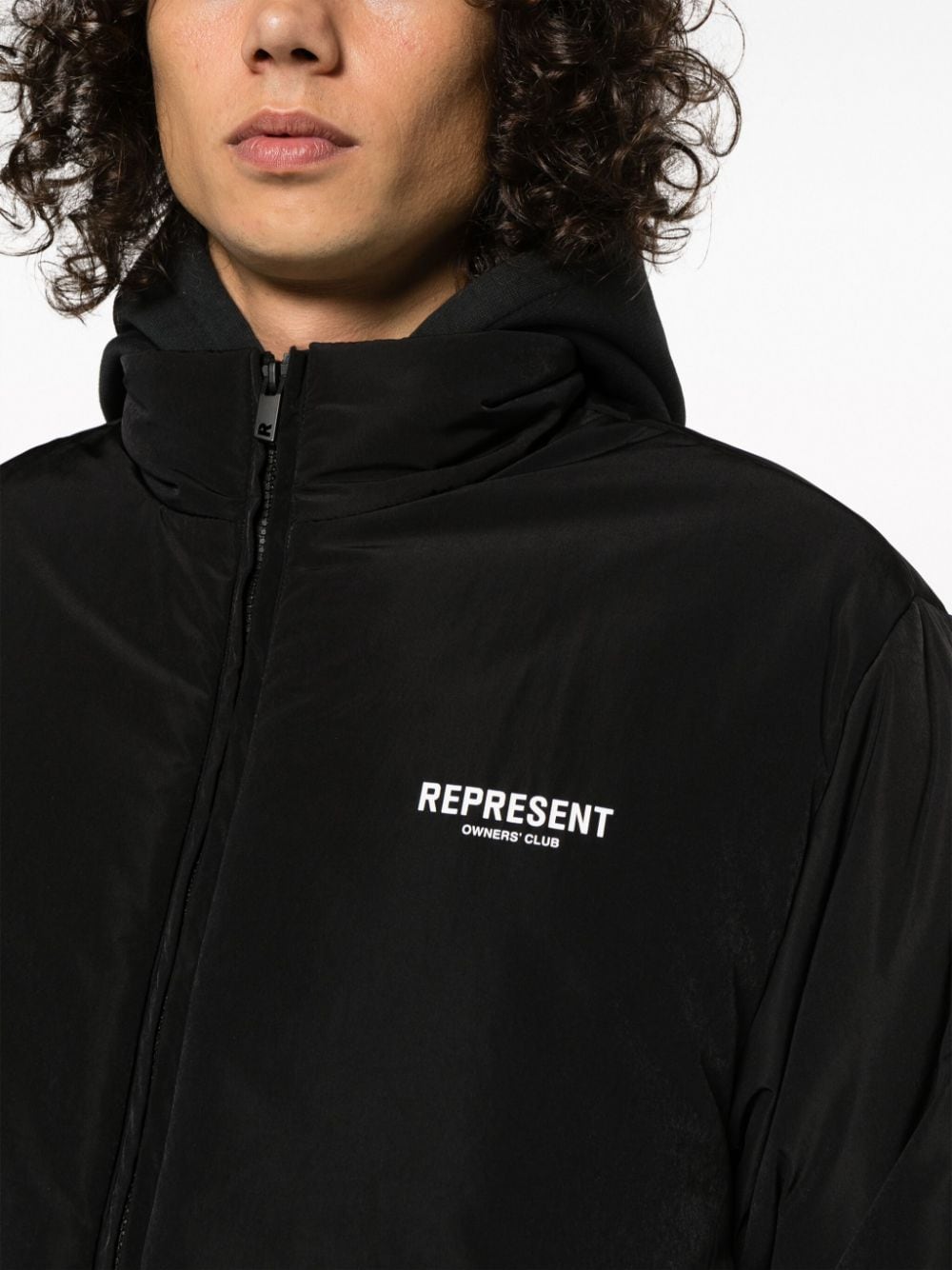 Shop Represent Owners Club Padded Jacket In Black