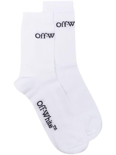 Off-White logo-jacquard cotton socks